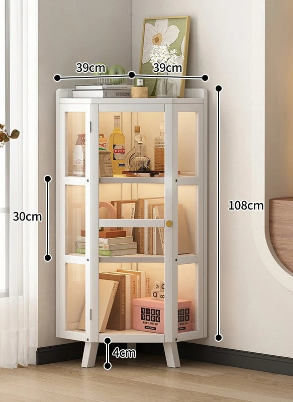 Modern Bamboo Corner Cabinet for Living Room Storage