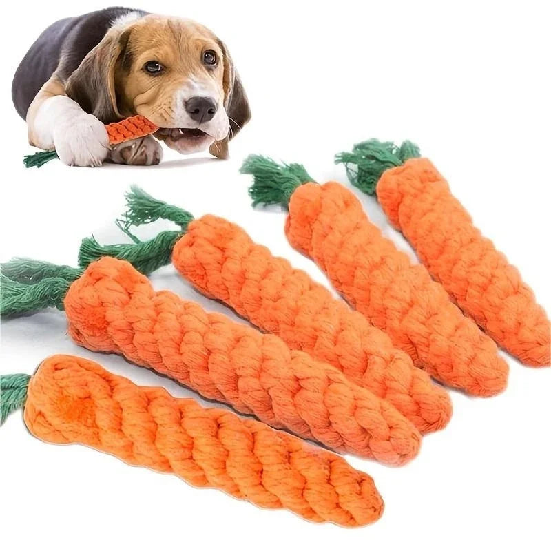 Cotton Rope Weaving Carrot Toy for Dogs