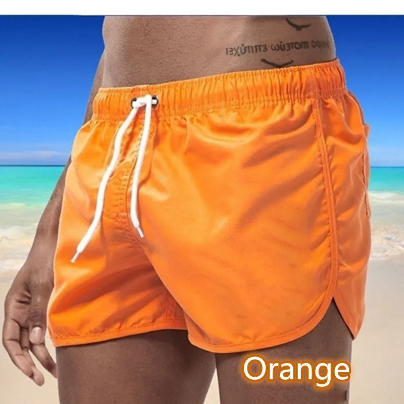 Men's Polyester Swim Shorts for Running and Surfing