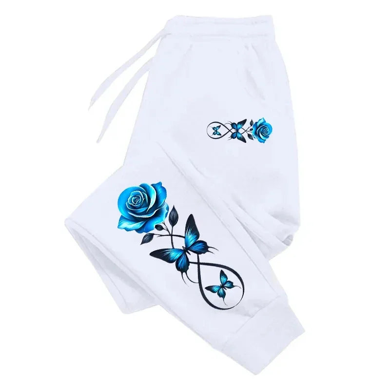 Women's Polyester Ankle-Length Sweatpants with Elastic Waist