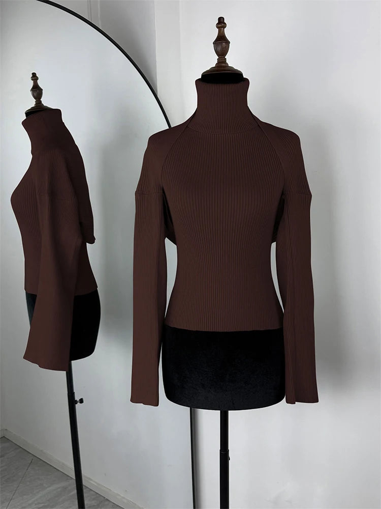 Tornova Hollow Out Knit Sweater Set for Women