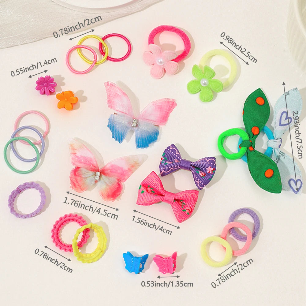 555pcs Colorful Butterfly Hair Accessories Set for Girls