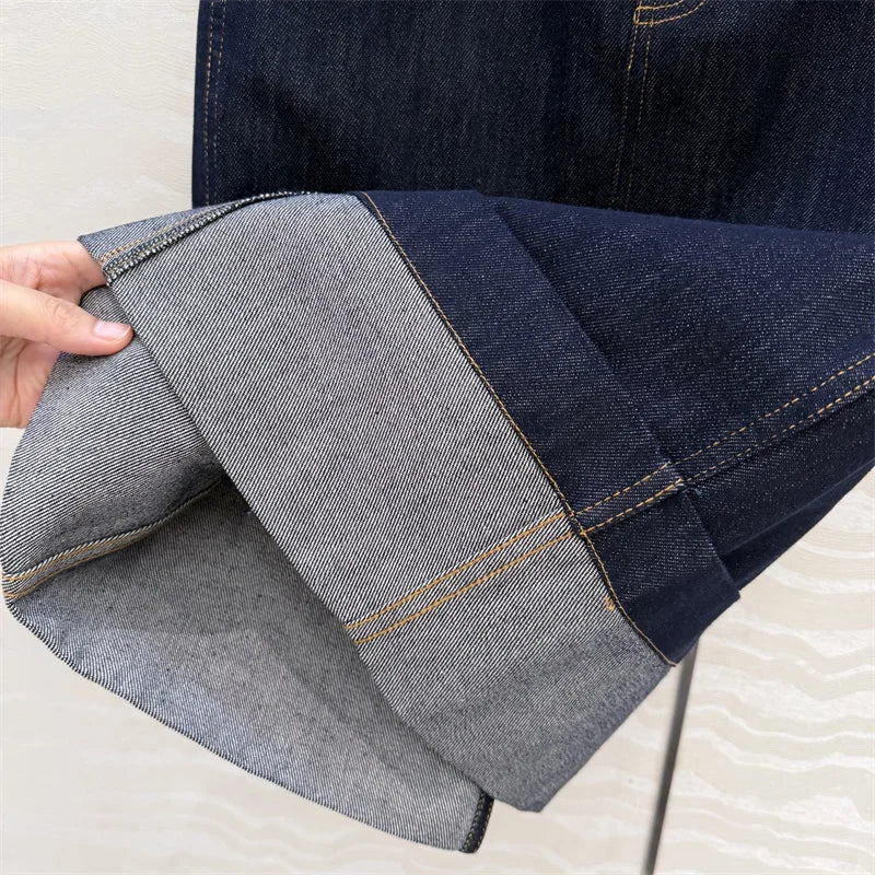 High Waisted Straight Tube Denim Skirt for Women