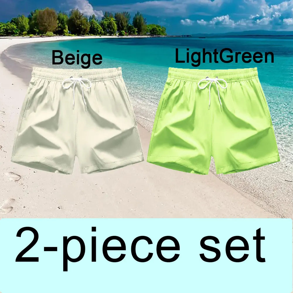 Men's Quick Dry Board Shorts with Pockets for Summer Beach
