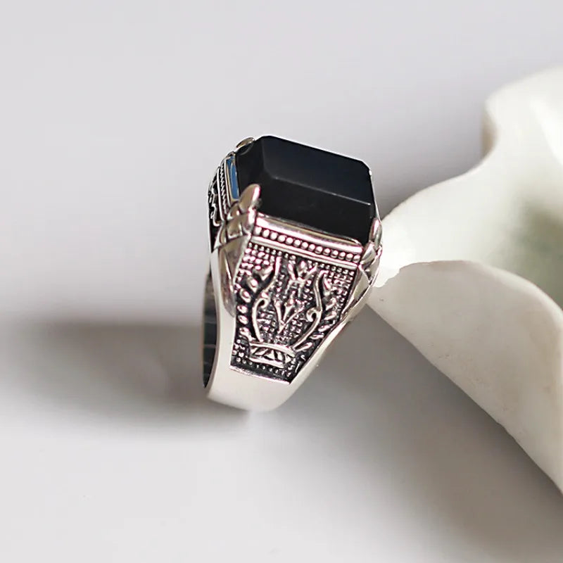 925 Sterling Silver Vintage Big Men Ring for Man Women Beautiful Ring Fashion Wedding Engagement Jewelry Party Women Gifts
