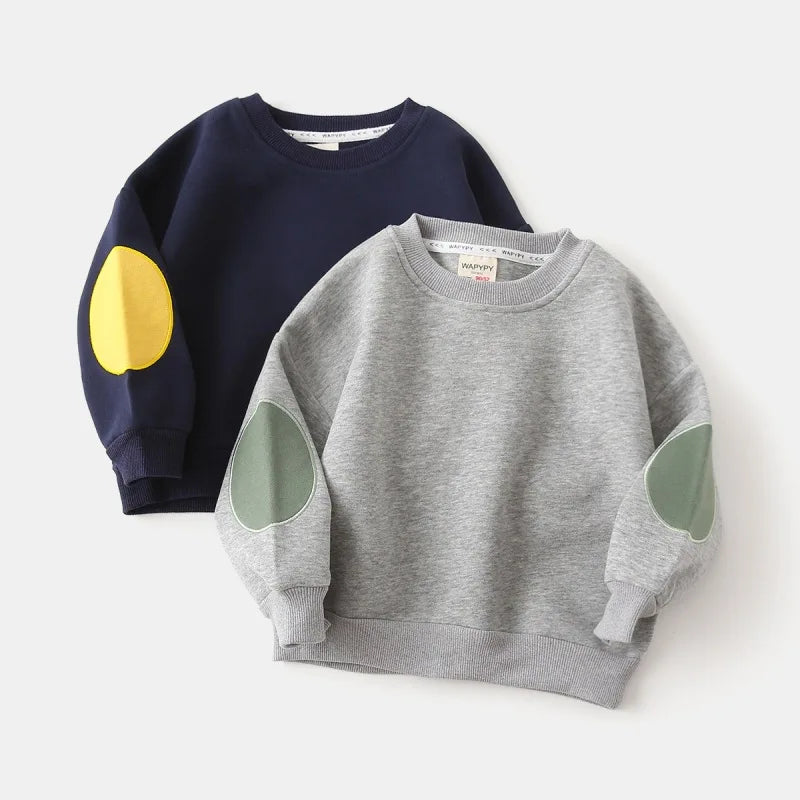 Casual Boys Patchwork Pullover Sweatshirt for Toddlers