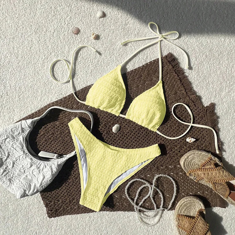 MALEY LifeStyle Women's Bandeau Triangle Bikini Set for Beach