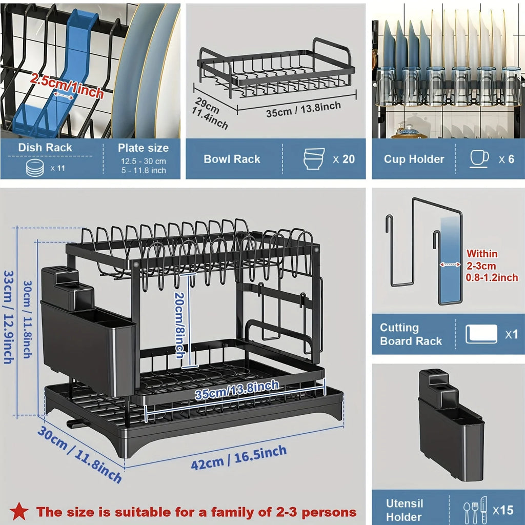 Double-layer Stainless Steel Kitchen Bowl Drain Rack