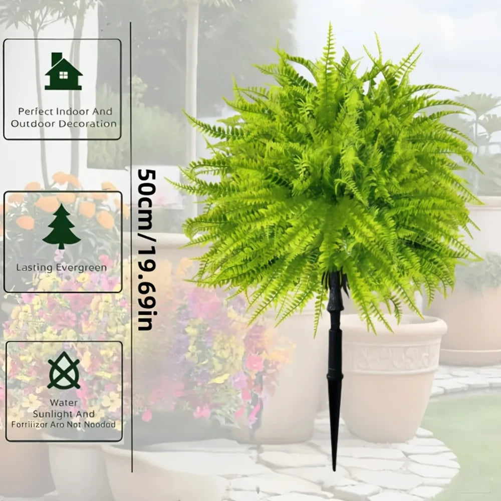 Faux Pampas Grass Shrub Set with Ground Stake for Home Decor