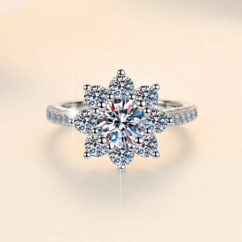 925 Sterling Silver Classic Zircon Ring for Women
