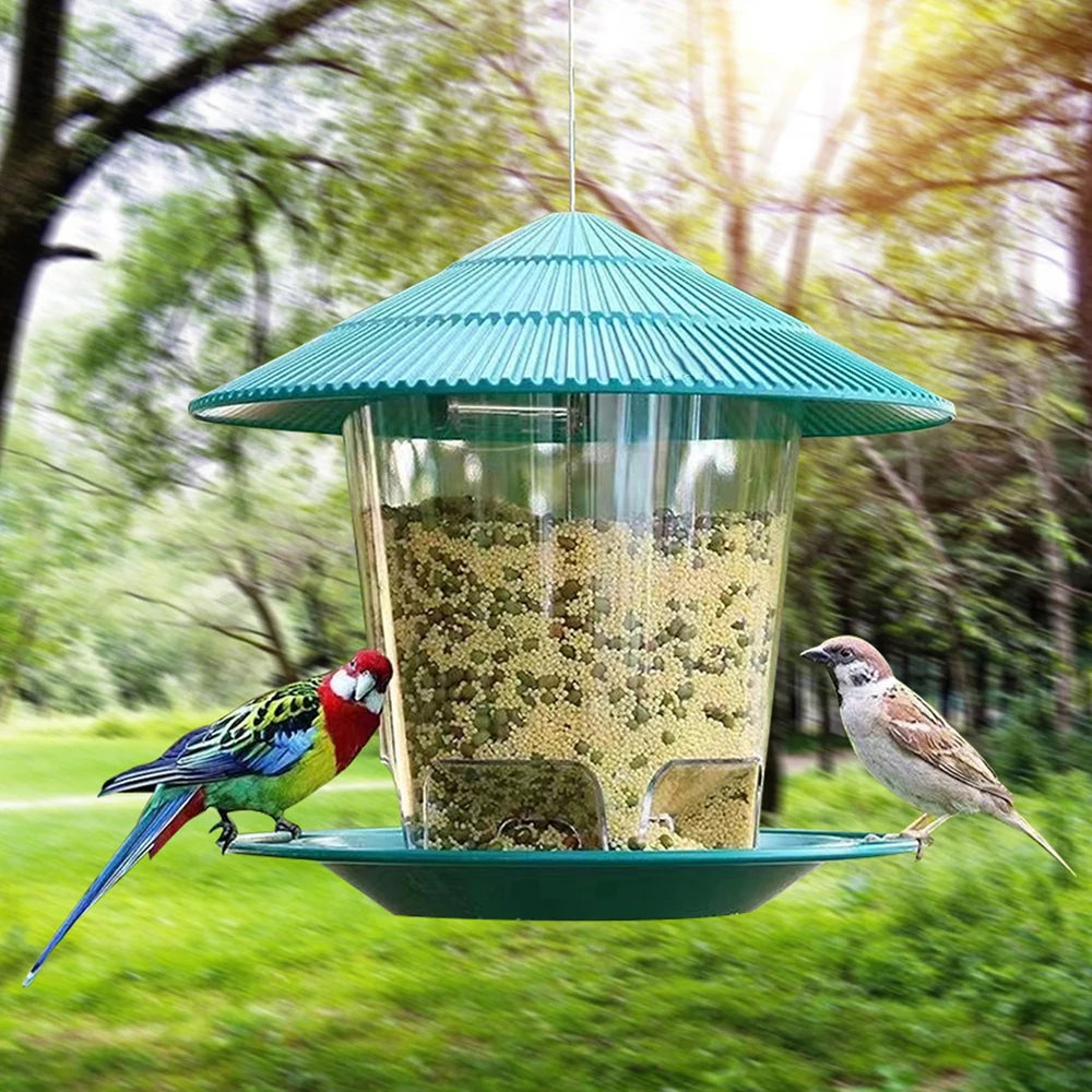 Large Capacity Elegant Hanging Bird Feeder for Gardens