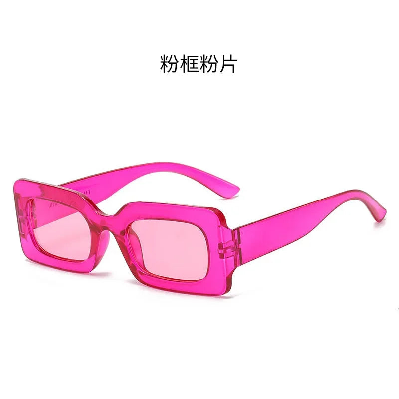 Vintage Rectangle Frame Sunglasses for Women by MOONBIFFY