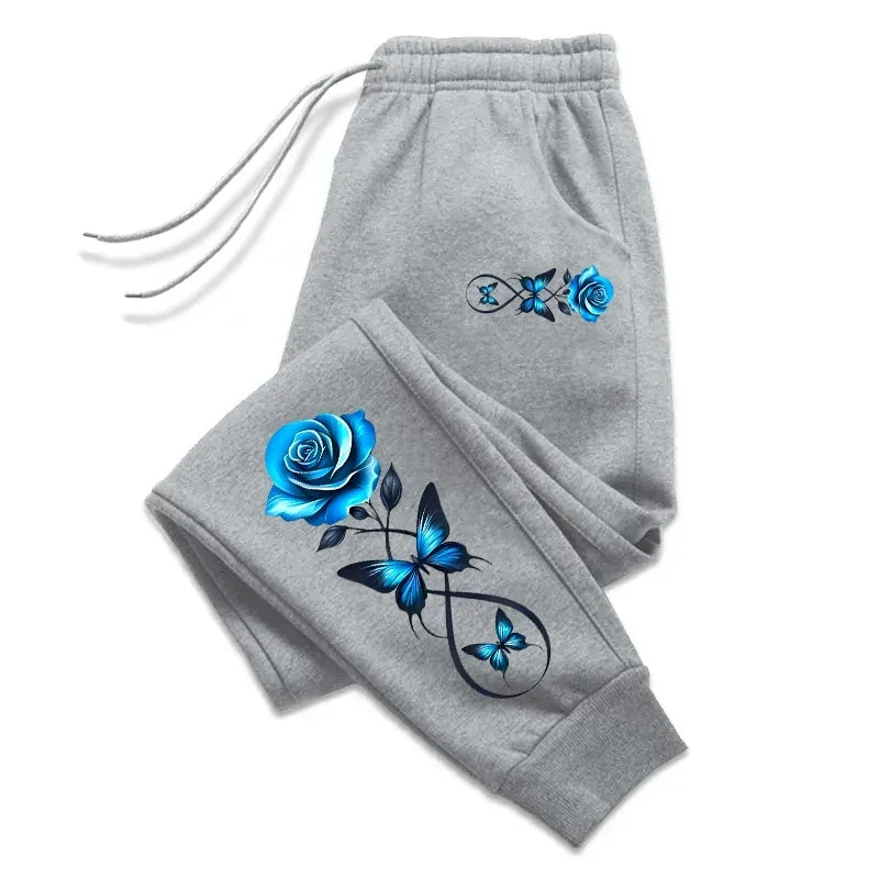Women's Polyester Ankle-Length Sweatpants with Elastic Waist
