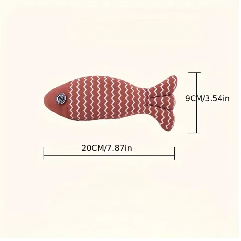 Linen Fish Pillow Cat Chew Toy for Training and Play