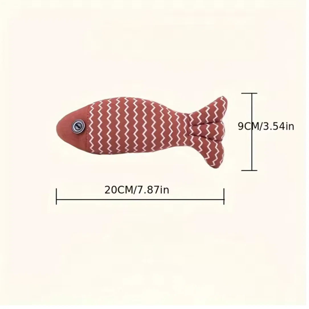 Linen Fish Pillow Cat Chew Toy for Training and Play