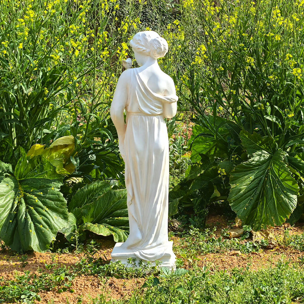 Ivory Nymph Sculpture Outdoor Garden Statue for Patios