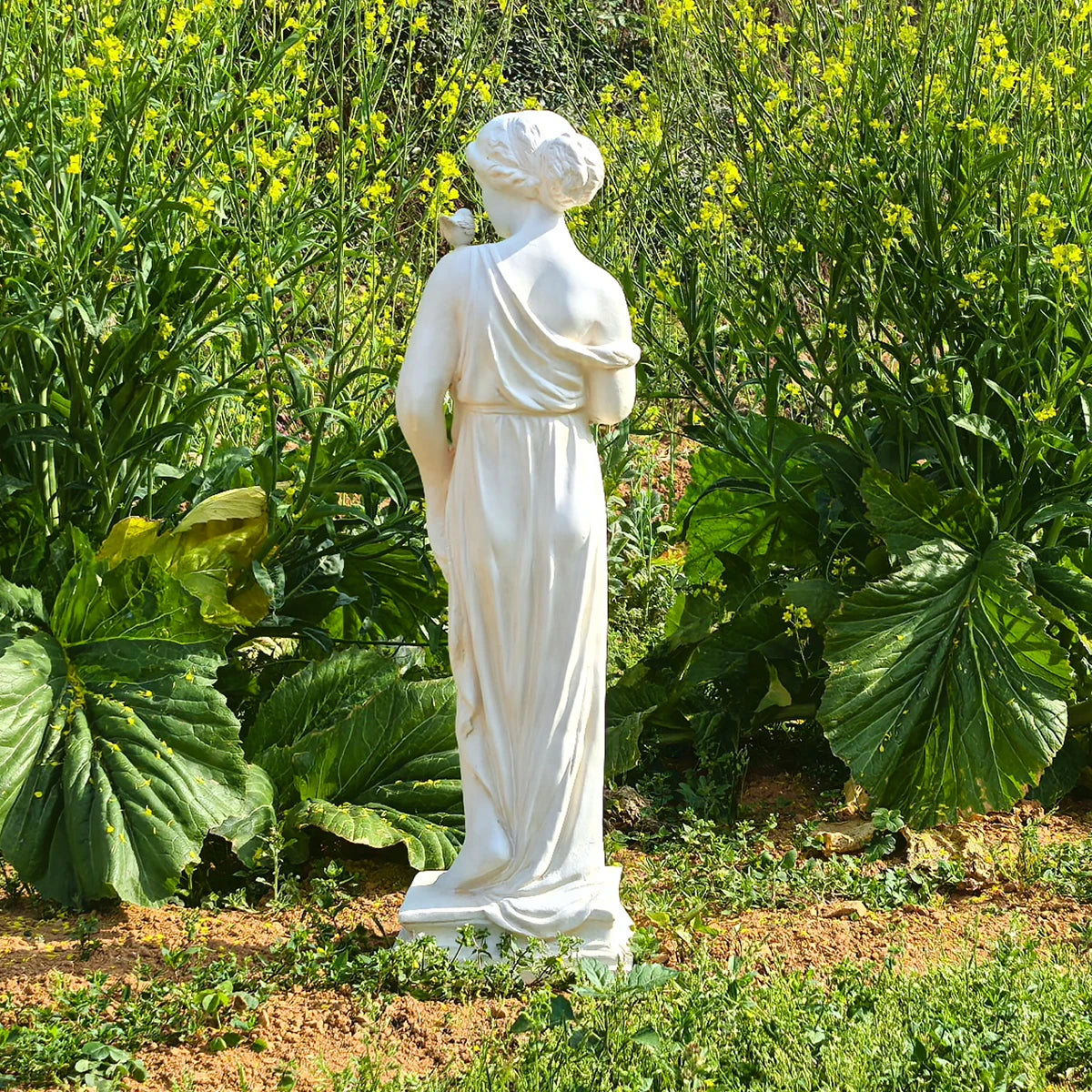 Ivory Nymph Sculpture Outdoor Garden Statue for Patios