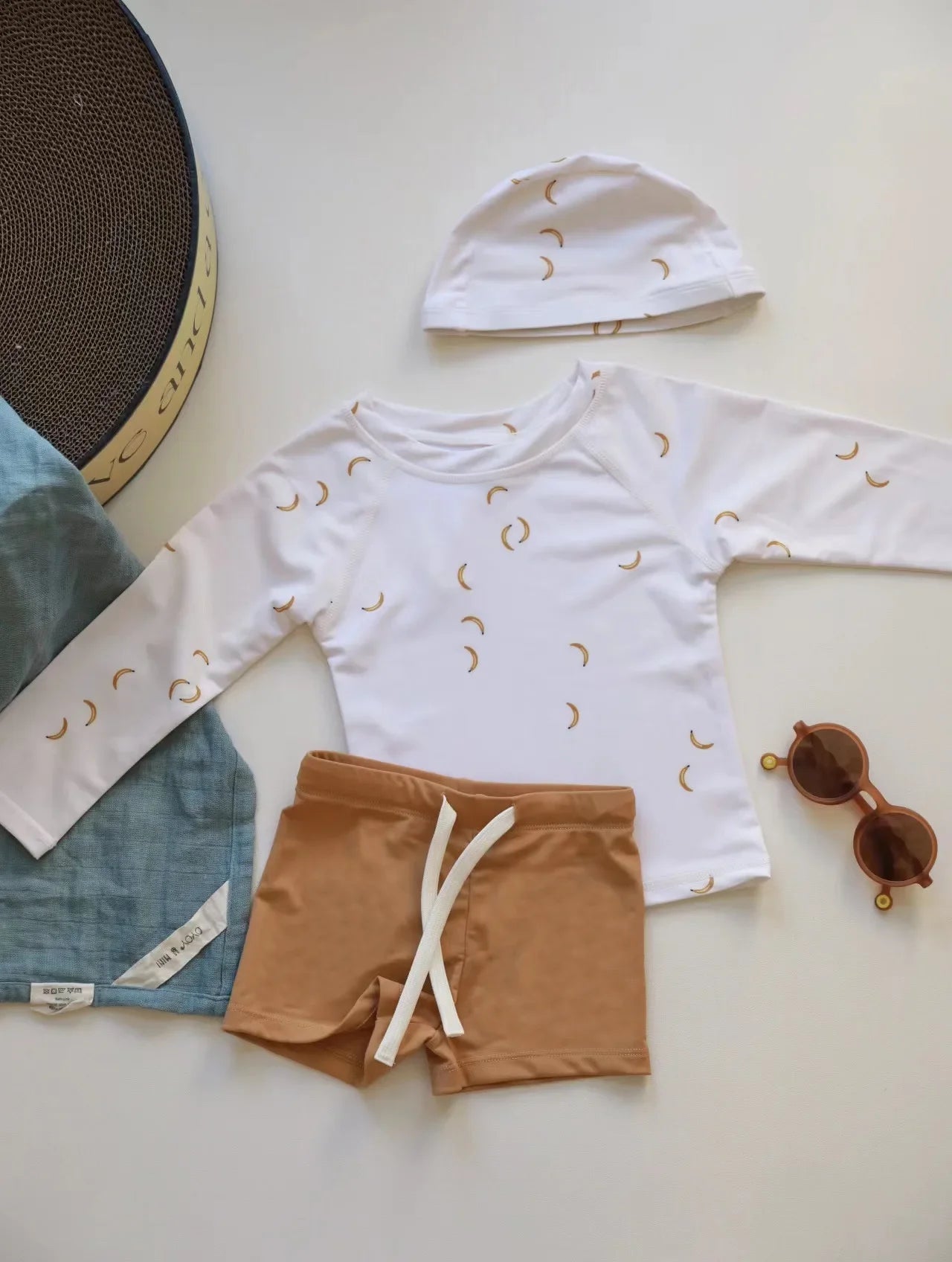 Boys Long Sleeve Swimwear Set for Summer Vacation Beach
