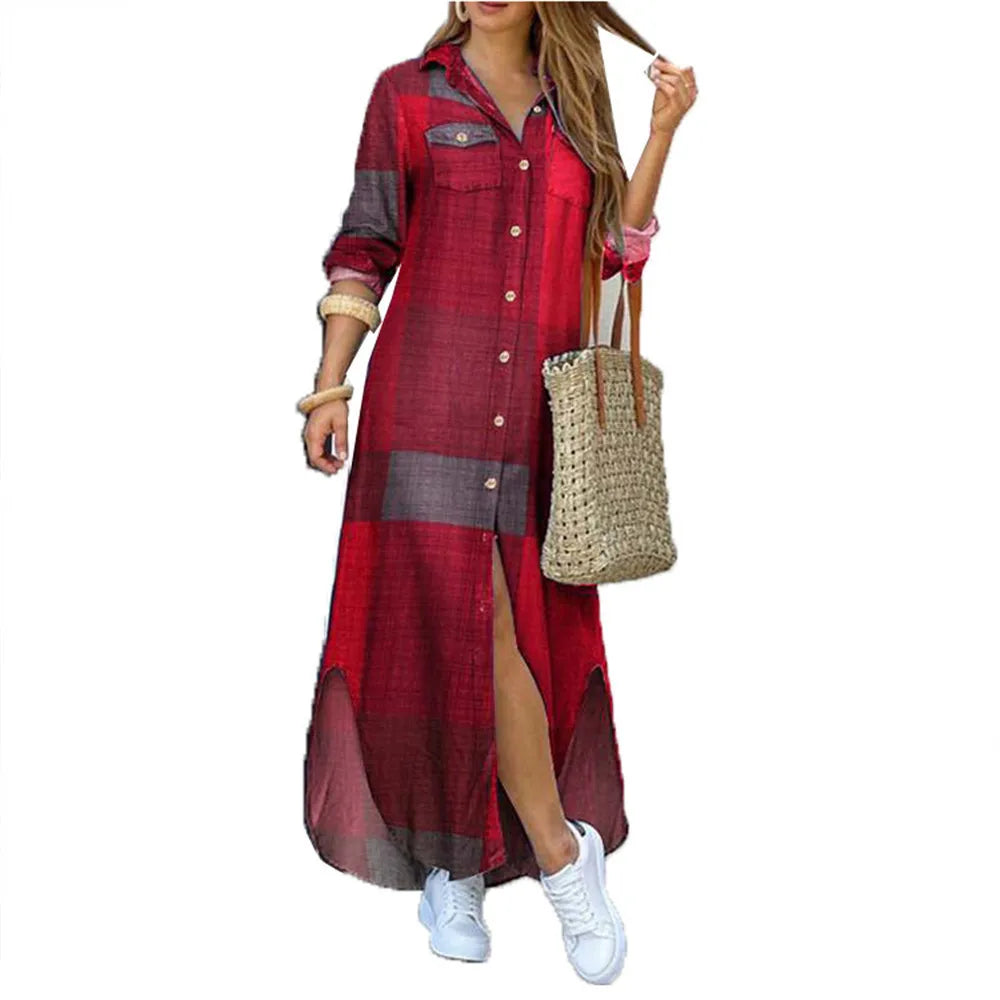 Literary Printing Long Shirt Skirt for Women by MALEY LifeStyle