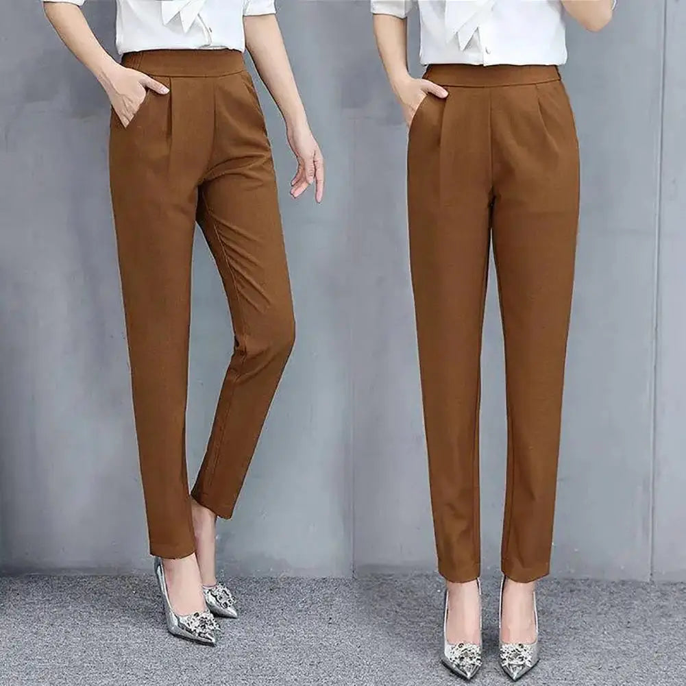 High Waist Polyester Suit Pants for Women by MALEY LifeStyle