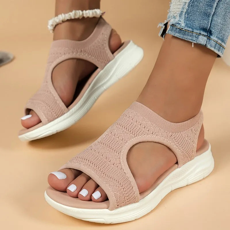 Women's Summer Casual Wedge Sandals with Air Mesh Design