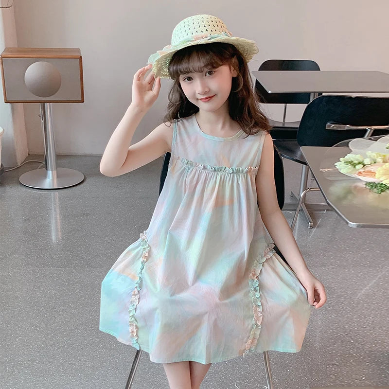 Girls Cute Cotton Summer Dress for Ages 4-6