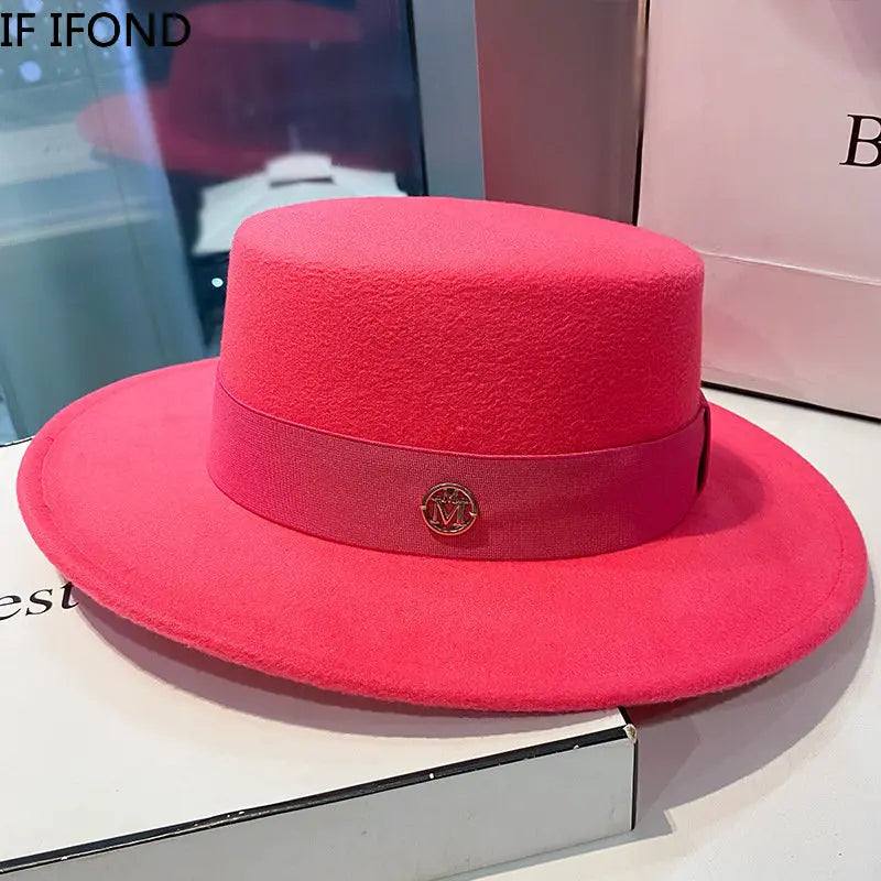 Elegant Women's Fedora Hat with Ribbon for Spring and Autumn