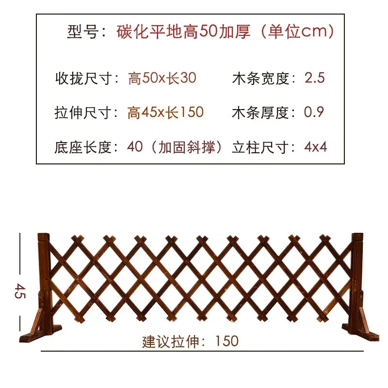 Expandable Spruce Wood Fence Indoor Outdoor Pet Barrier Garden Divider