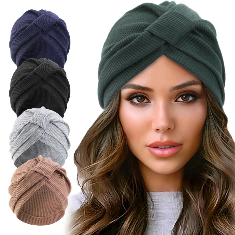 Breathable Cotton Women's Headscarf Hat for All Seasons