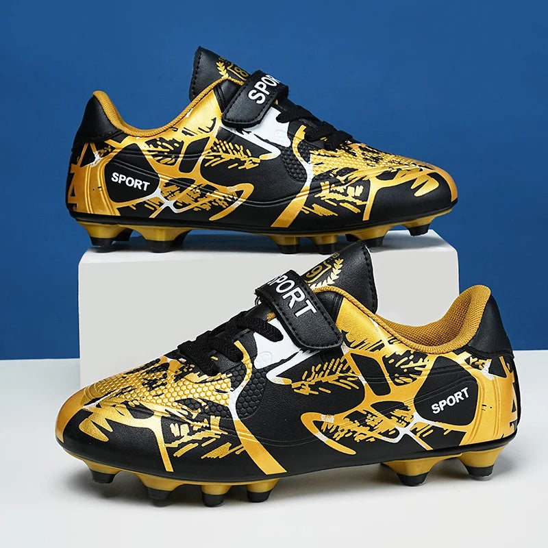 Sxfdneay Boys Soccer Cleats Velcro Leather Training Shoes