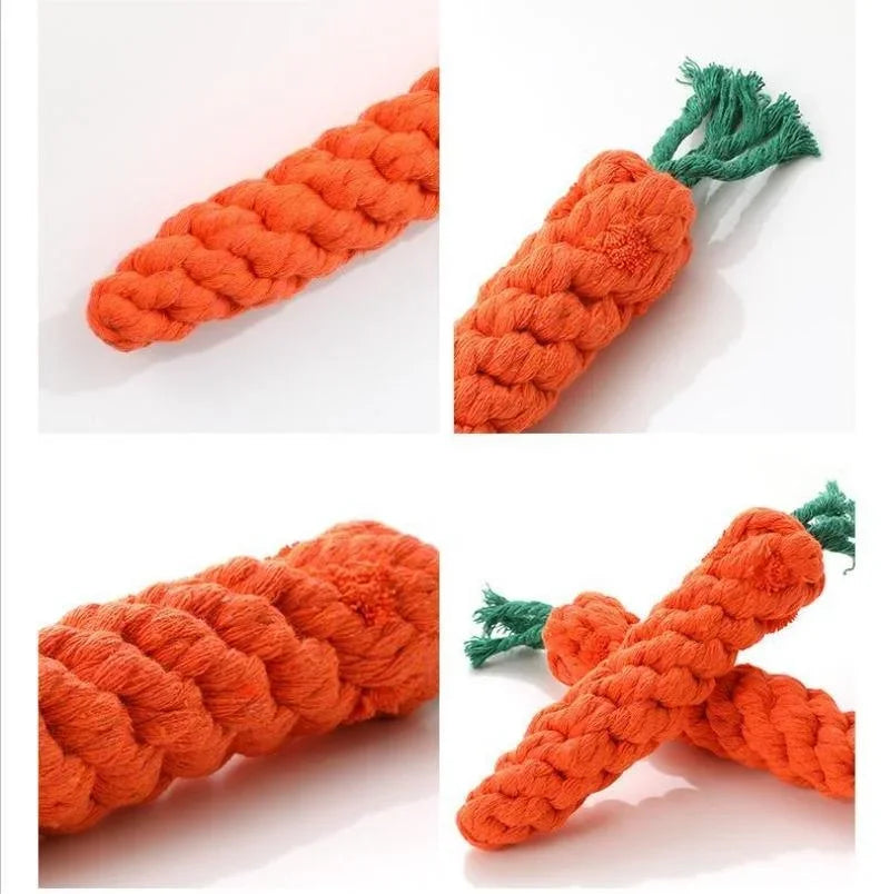 Cotton Rope Weaving Carrot Toy for Dogs