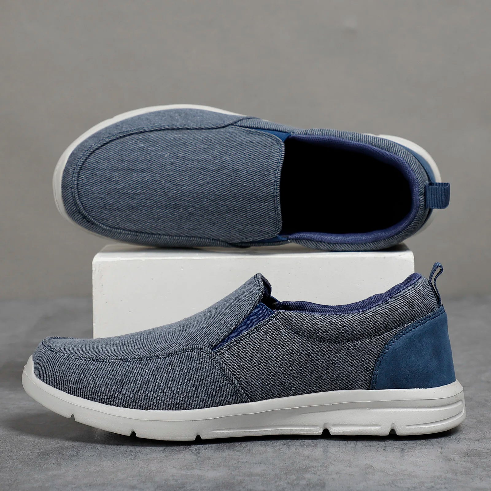 Breathable Canvas Slip-On Loafers for Men by PUAMSS
