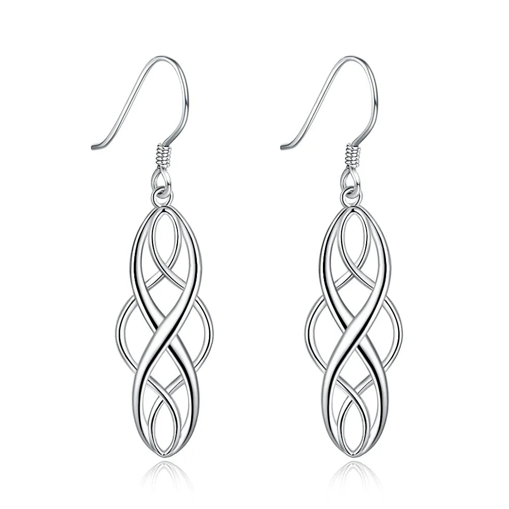 Elegant 925 Sterling Silver Drop Earrings for Women