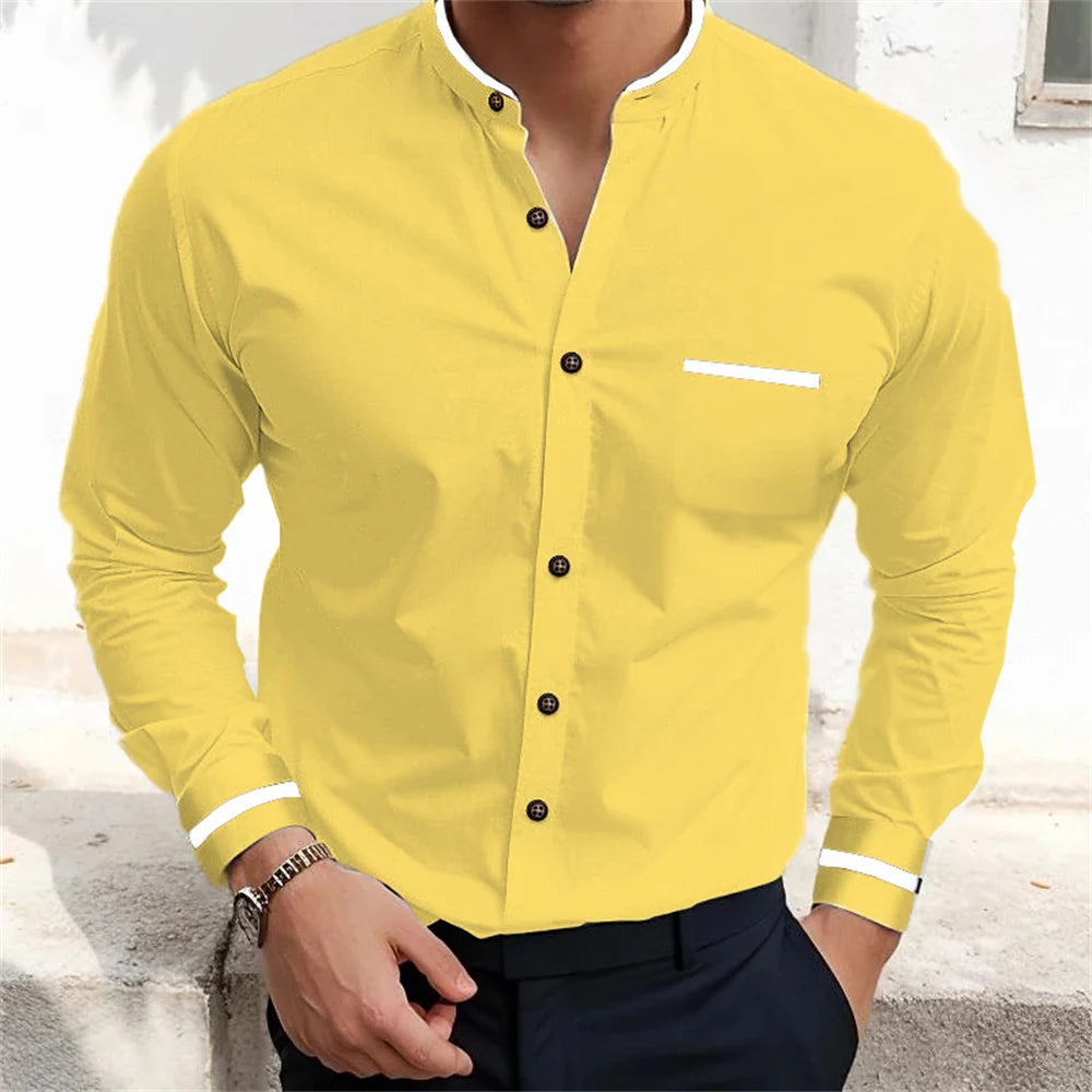 Men's Casual Long Sleeve Shirts in Solid Colors for Everyday Wear