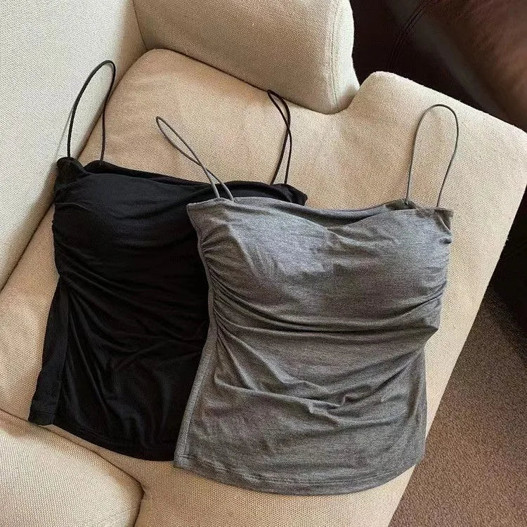 Women's Casual Summer Tank Top with Built-In Bra