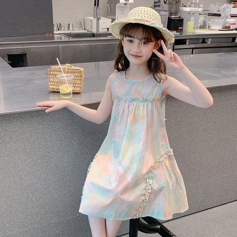 Girls Cute Cotton Summer Dress for Ages 4-6