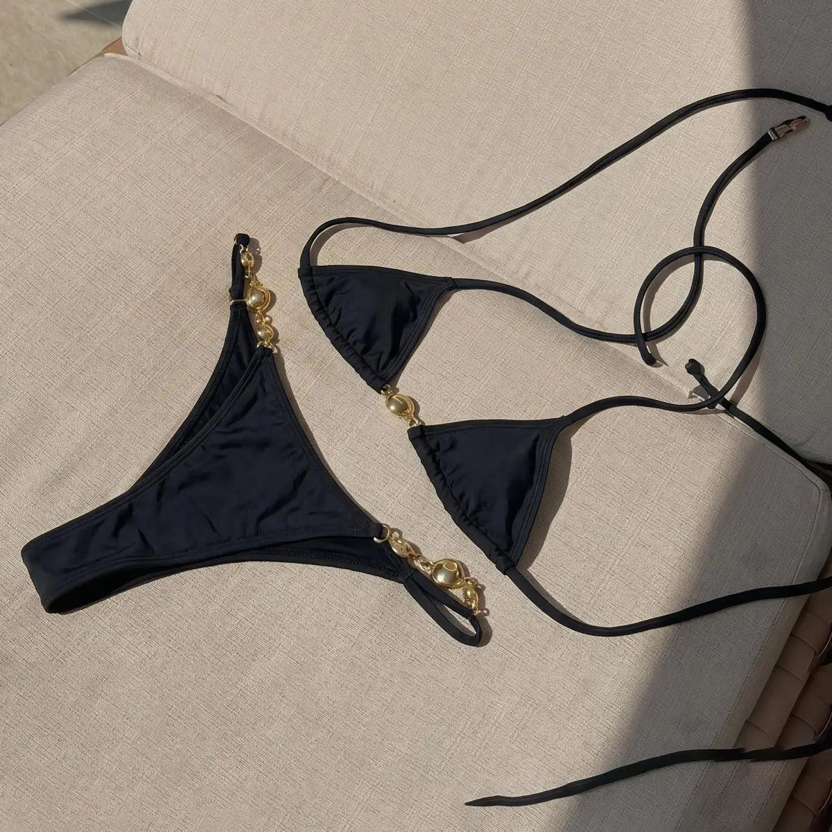 Shiny Bandeau Bikini Swimsuit for Women by MALEY LifeStyle