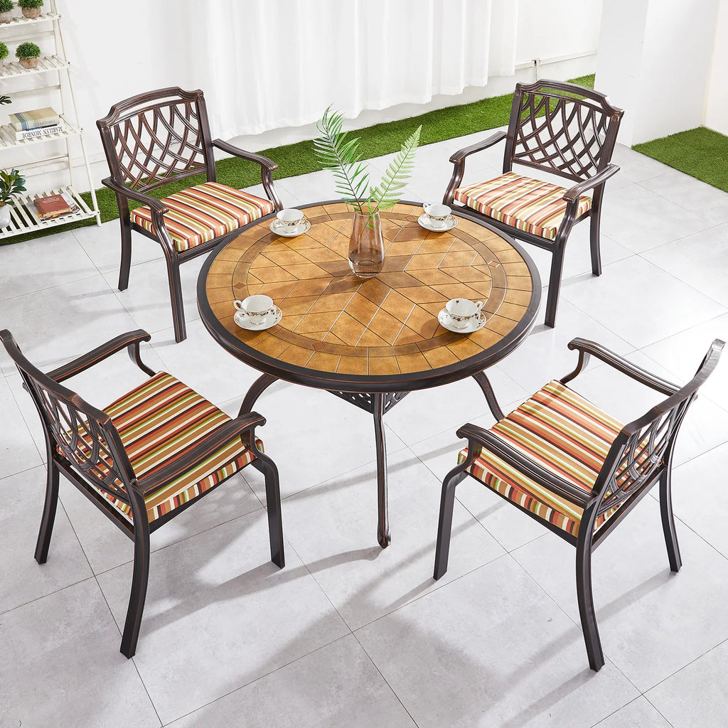 Aluminum Frame Round Bistro Table for Outdoor Dining