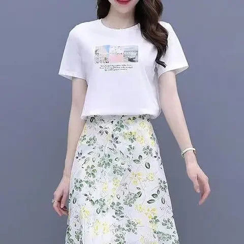 Chiffon Floral Skirt A-Line Style for Women in Summer