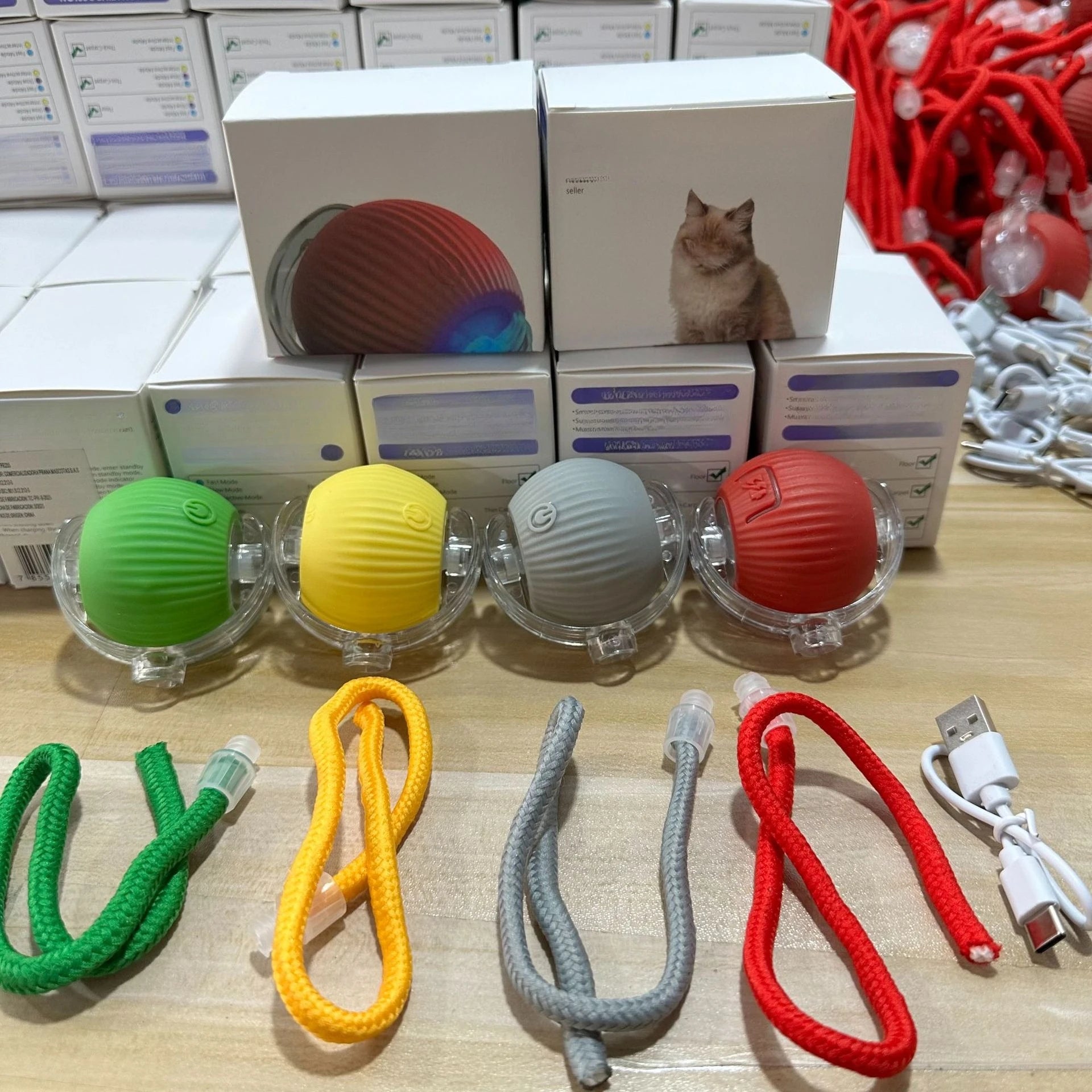 Durable Rubber Teaser Ball for Dogs and Cats Self-Entertainment