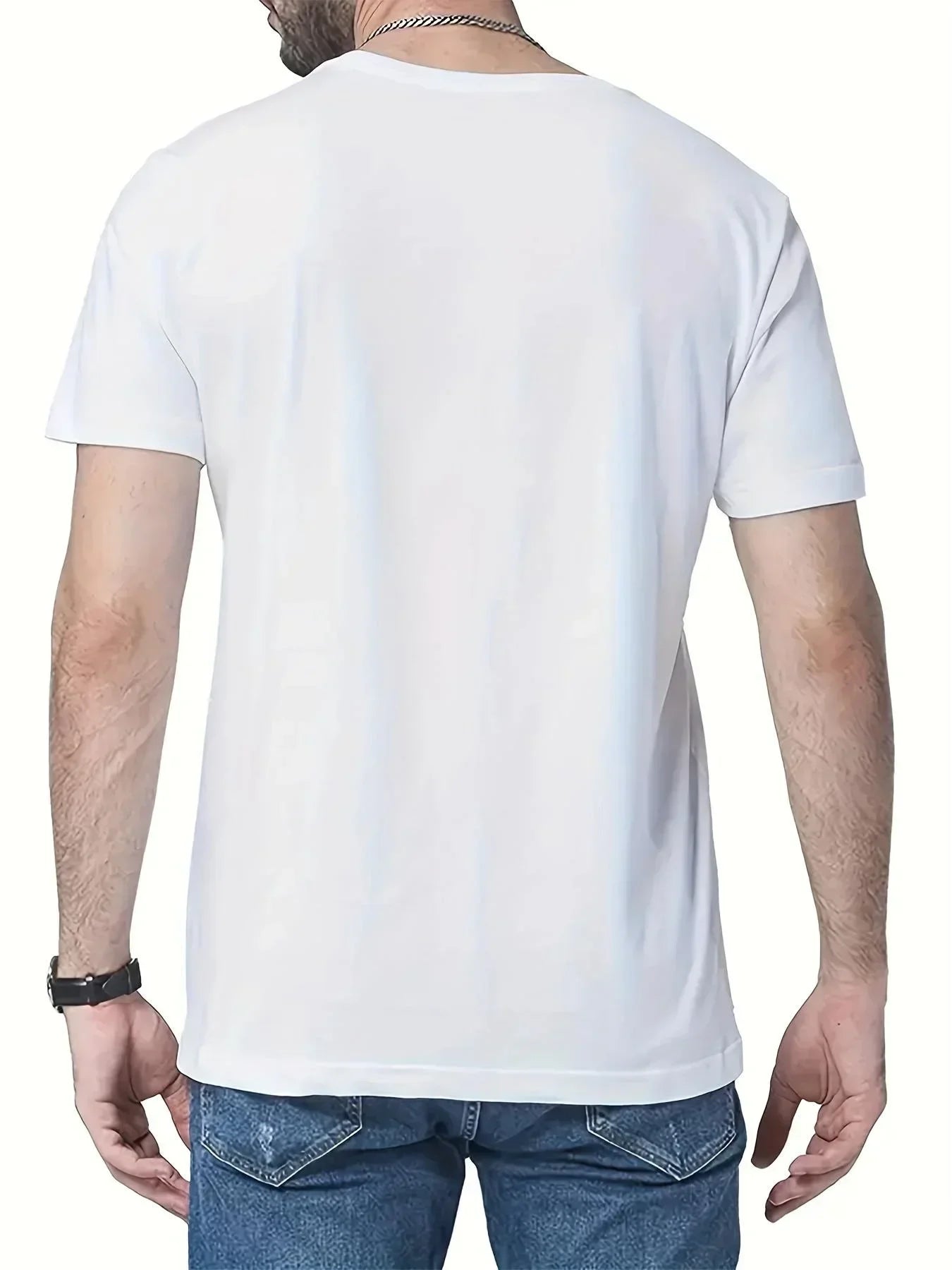 Men's Street Style Round Neck T-shirt, Bold and Interesting Printed T-shirt for Casual Street Wear