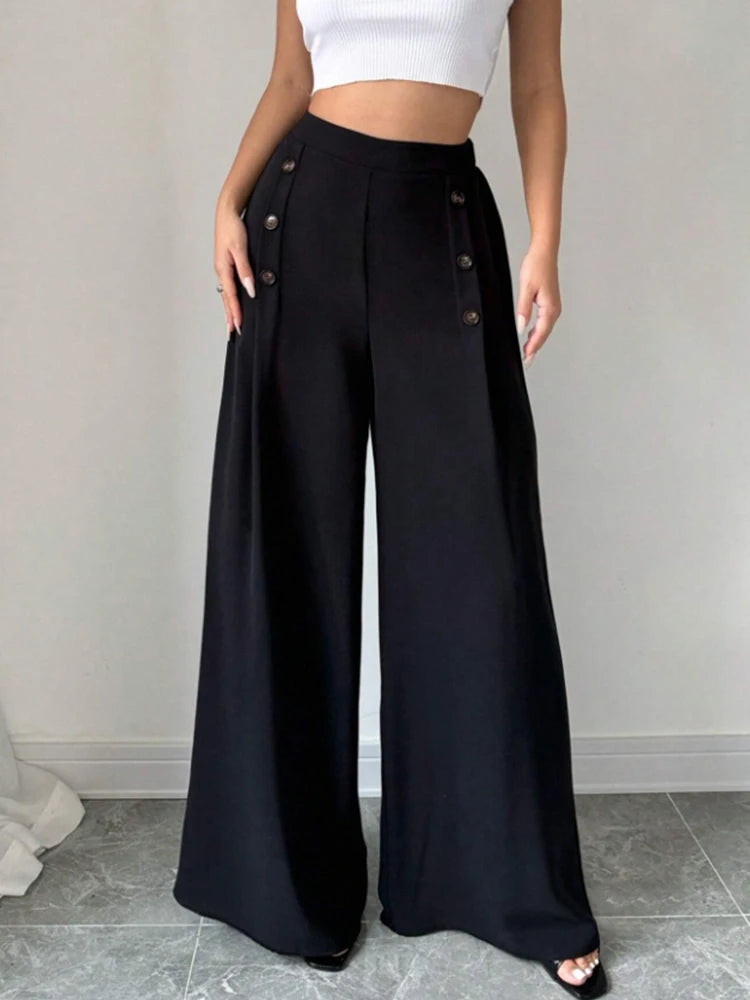 Chiffon High Waist Wide Leg Pants for Women by MALEY LifeStyle
