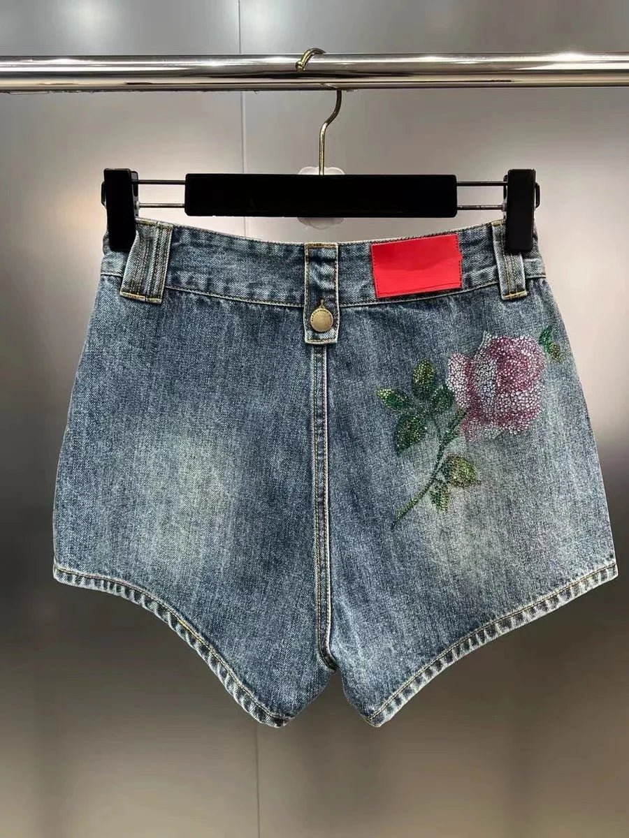 Rose Tank Top and Elastic Waist Shorts Set for Girls