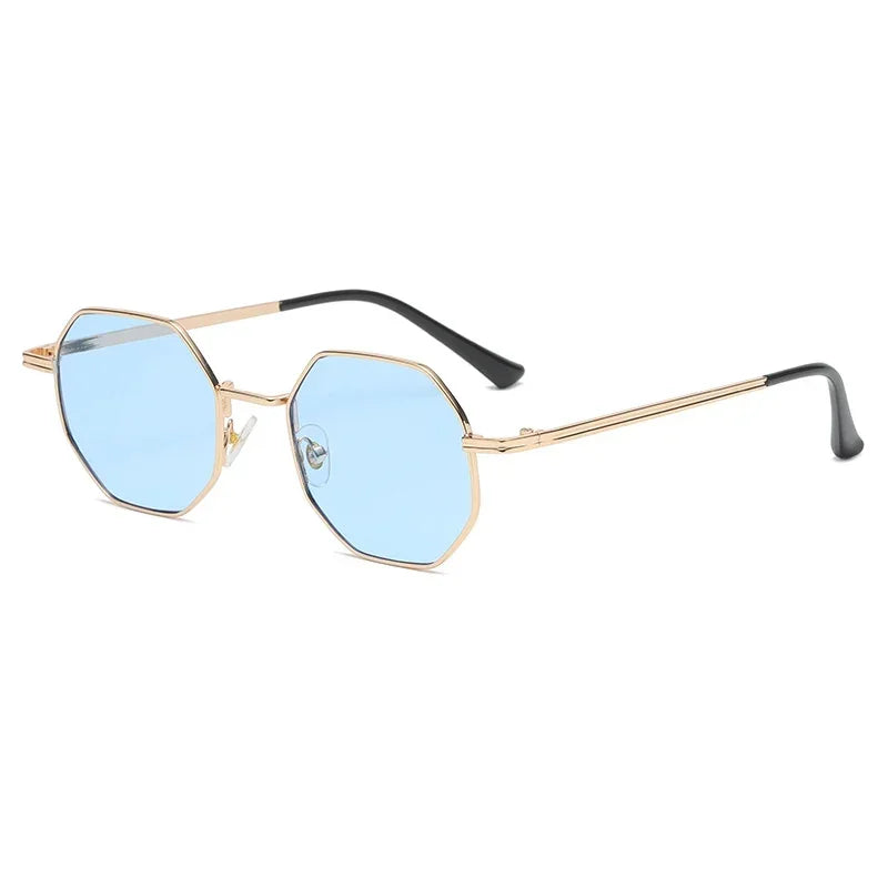 Polygon Metal Sunglasses for Women with UV400 Protection