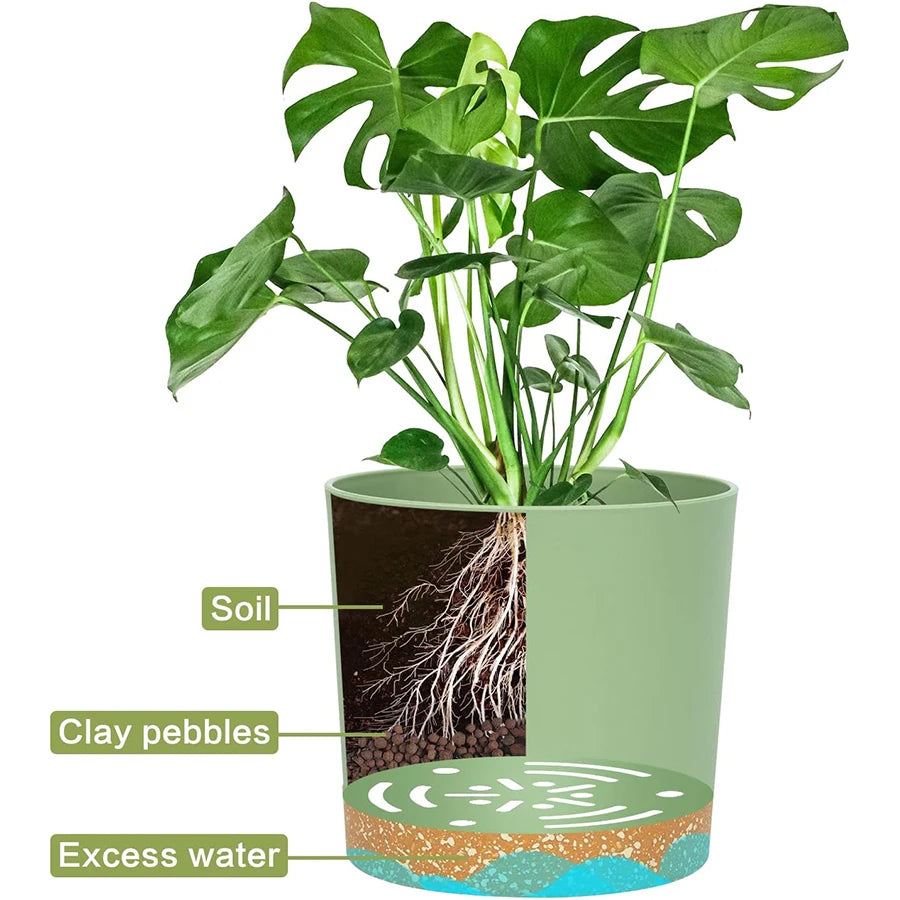 Modern Plastic Plant Pot Set for Indoor and Outdoor Use