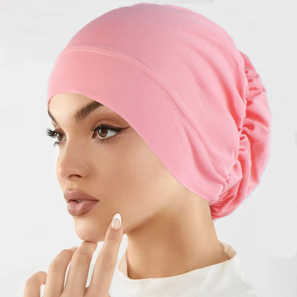 Soft Stretch Solid Color Turban Hat for Women and Girls