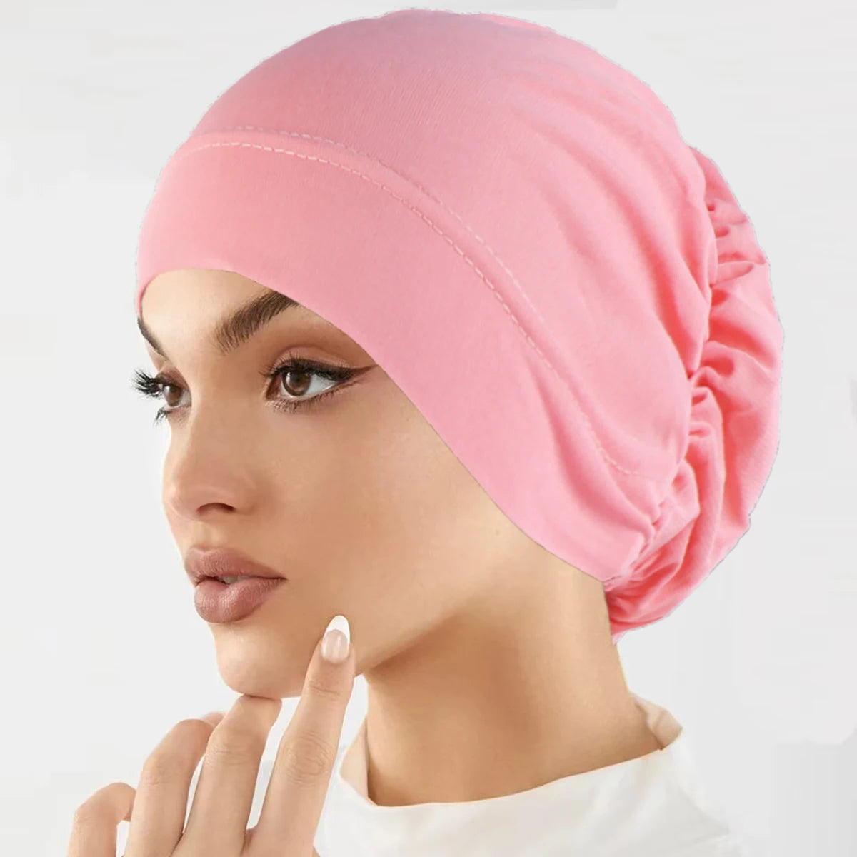 Soft Stretch Solid Color Turban Hat for Women and Girls