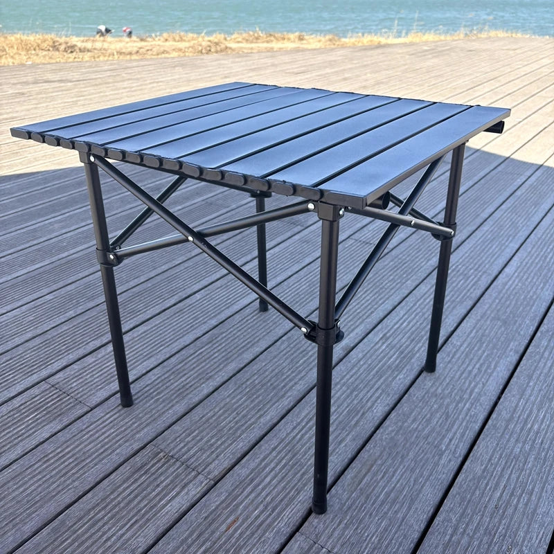 Portable Carbon Steel Folding Table for Outdoor Dining 95cm