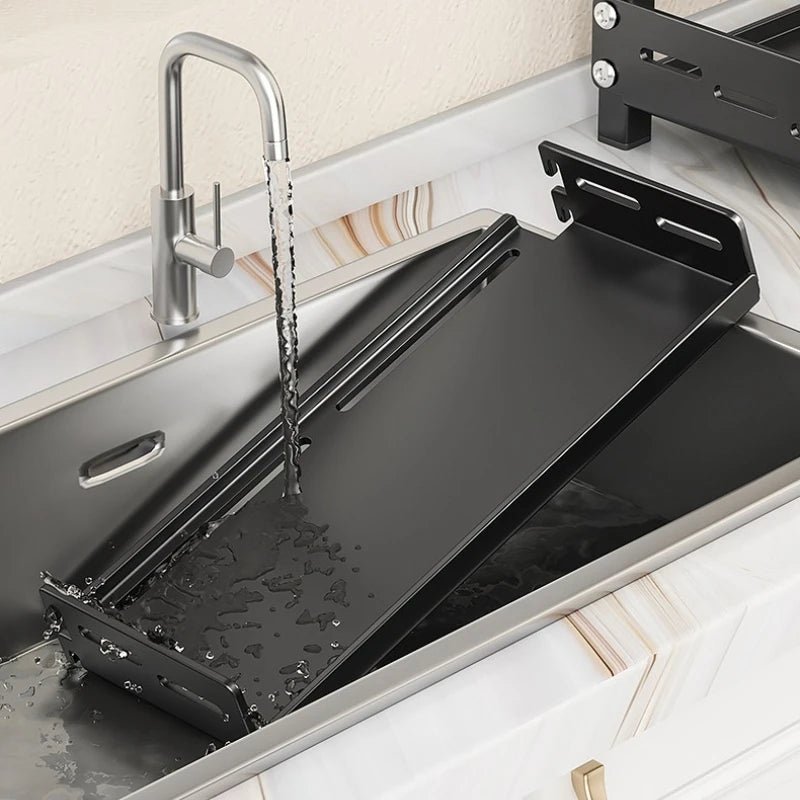 Adjustable Kitchen Countertop Organizer Rack in Steel