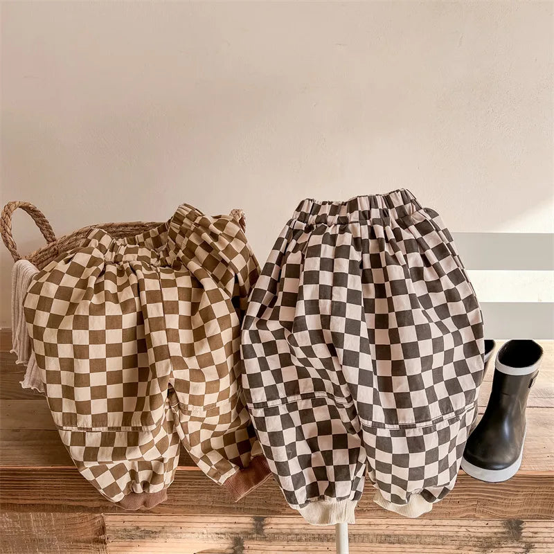LILIGIRL Plaid Harem Pants for Boys and Girls 1-7 Years